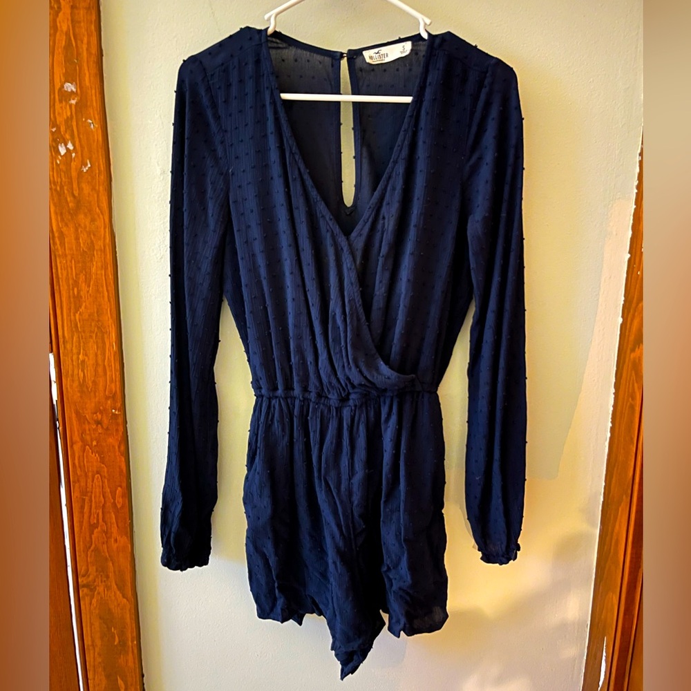 Long-sleeve Navy Romper